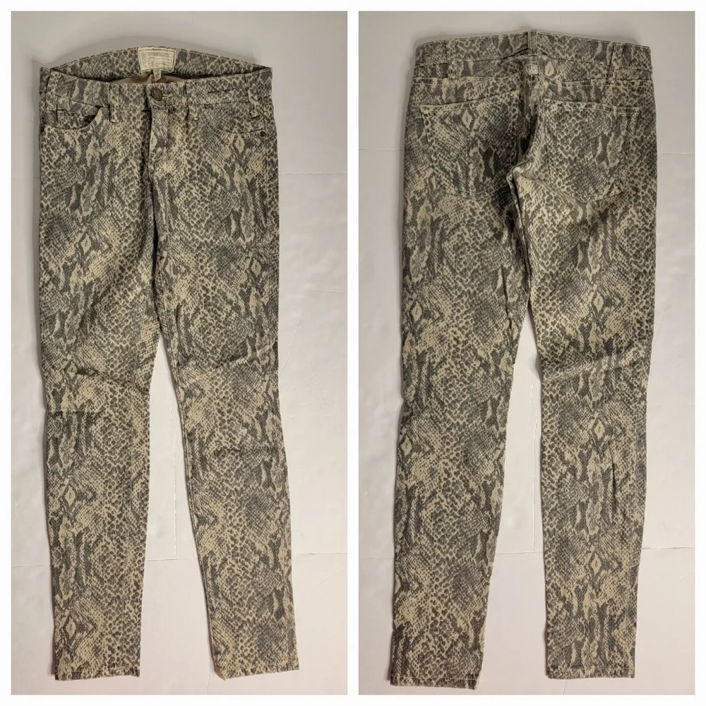 Current Elliot Jeans Sz 25 True Eighties Skinny Animal Print
